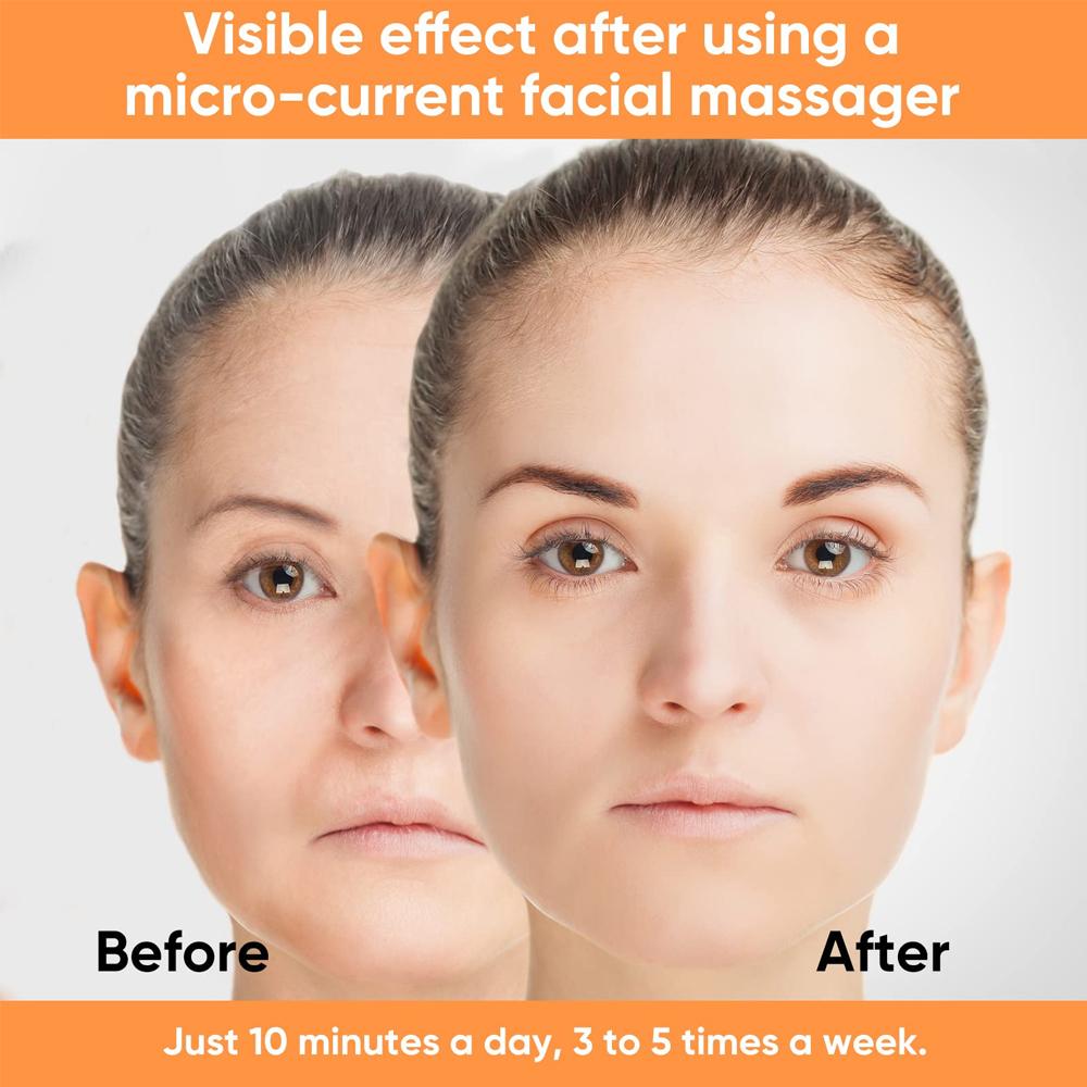 Microcurrent Face Lift Machine Double Chin Remover Electric Face Roller For Facial Lifting Skin Tightening EMS Eye Face Massager