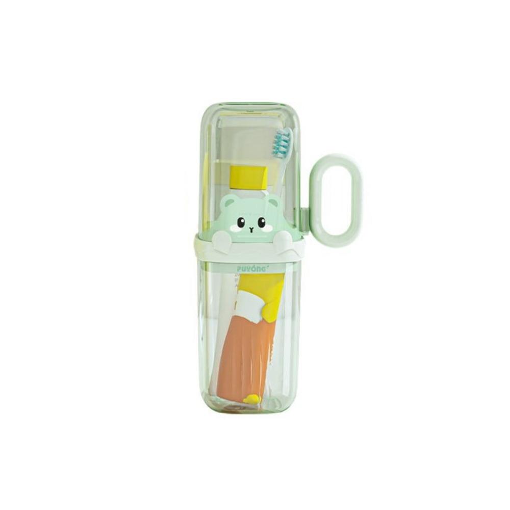 Creative Cartoon Toothbrush Storage Box 2 In 1 Portable Mouthwash Cup Cleaning Supplies Wash Cup Bathroom