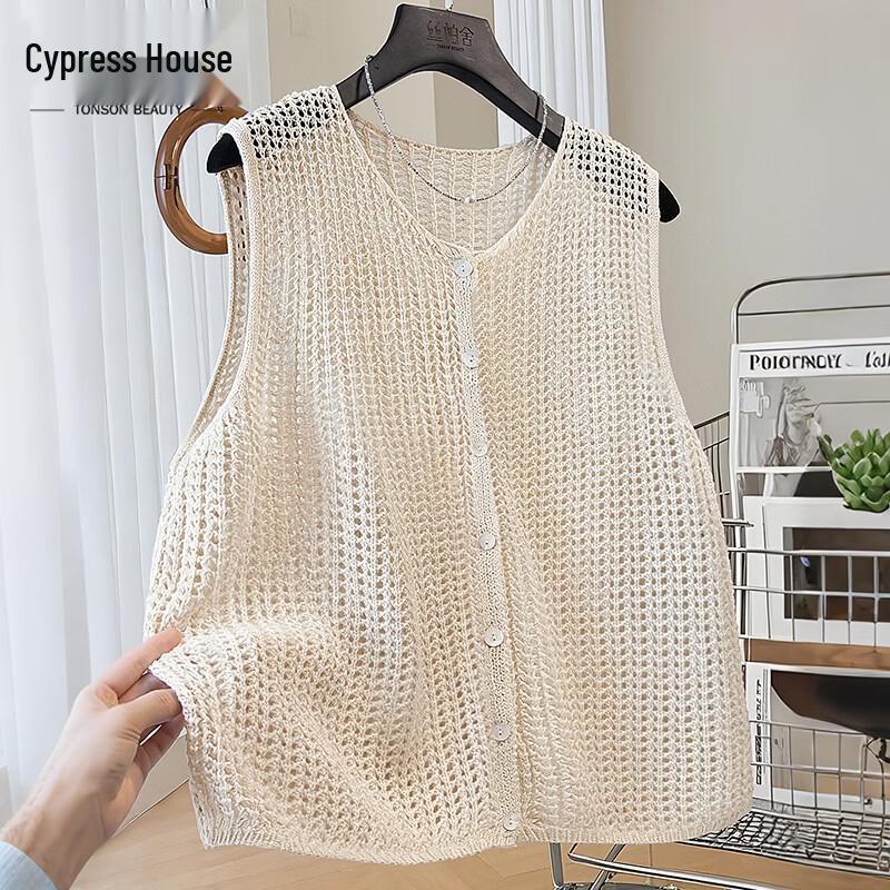 Women s Hollow Knit Sleeveless Vest One Size