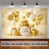 2D Luxury Gold Happy Birthday Backdrop Banner Photography Party Decoration