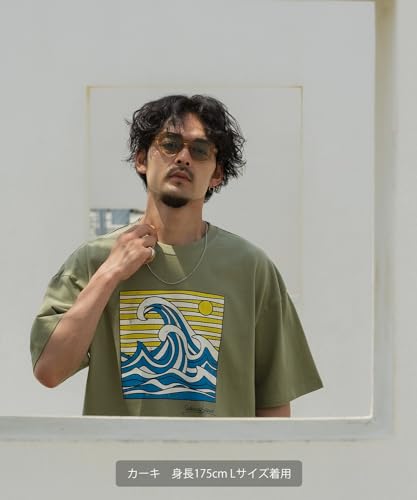 IMPROMES Casual SIDEWAYSTANCE Men's Wave Short Sleeve T-Shirt, White