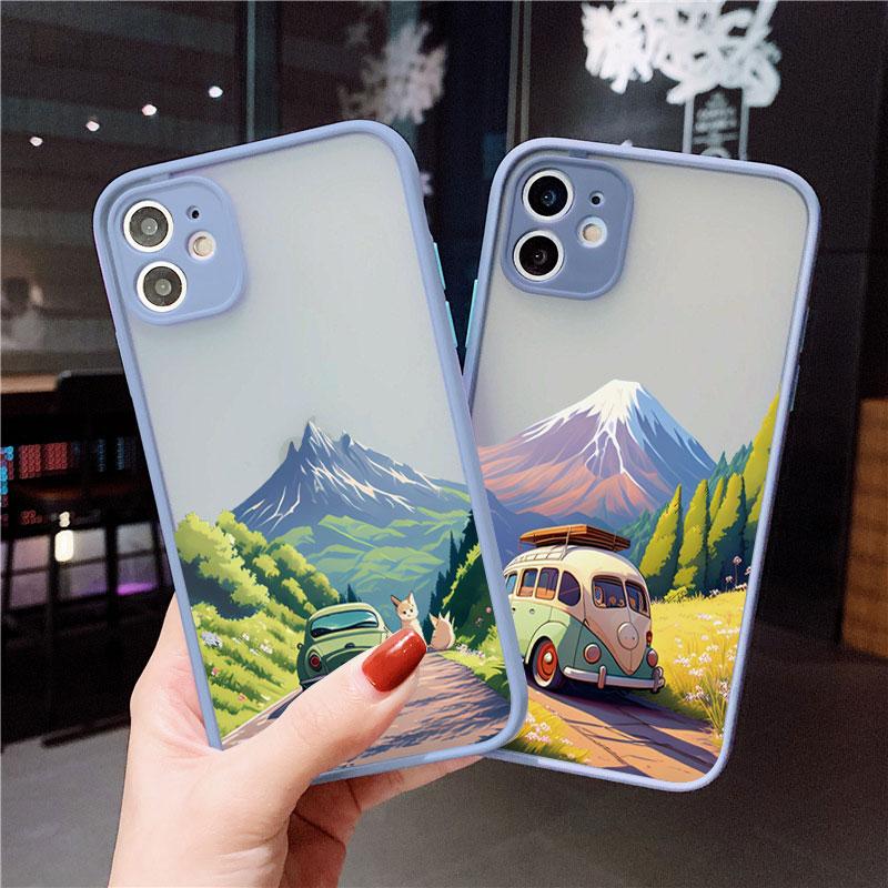 Phone Case For iPhone 16 11 12 13 15 14 Pro Max Mini 7 8 Plus SE20 X XR XS Cover Travel Mountain Scenery Shockproof Shells Funda