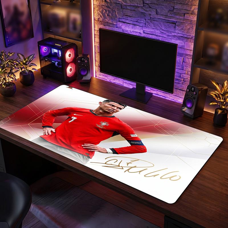 Podkładka pod mysz z herbem Cristiano Ronaldo, Rozszerzona antypoślizgowa gumowa mata na biurko do gier, biura, laptopa, Prezent dla fana