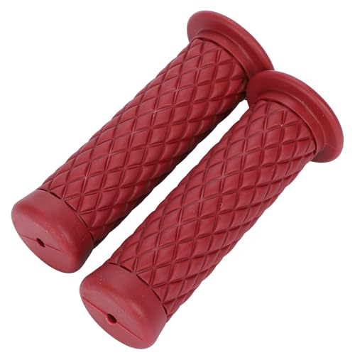 nakira Motorcycle Grip Moped Handle 0.9 inch (22.2 mm) Non-Piercing Rubber C-Type (Bordeaux)
