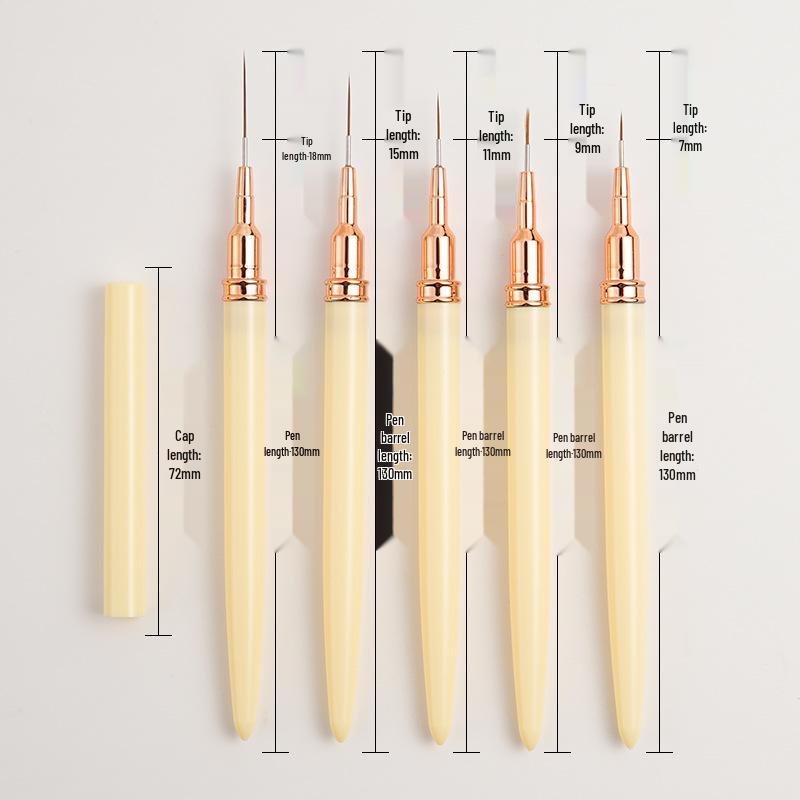 Nail Art Liner & Eyeliner Pen Set: Flower, Outlining, Lower Eyelash, Needle-Type Brush Collection