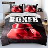 Set Letto Piumone 3D Guanti da Boxe Boxer Fight, Copripiumino Set Letto Copripiumino Federa, Set Letto Matrimoniale King Queen Adulto