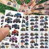 10 Vel Kleurrijke Monster Trucks Tattoo Stickers Voor Gezicht Arm Lichaam Decoratieve Waterdichte Tattoo Stickers Jongens Creatieve Cadeaus