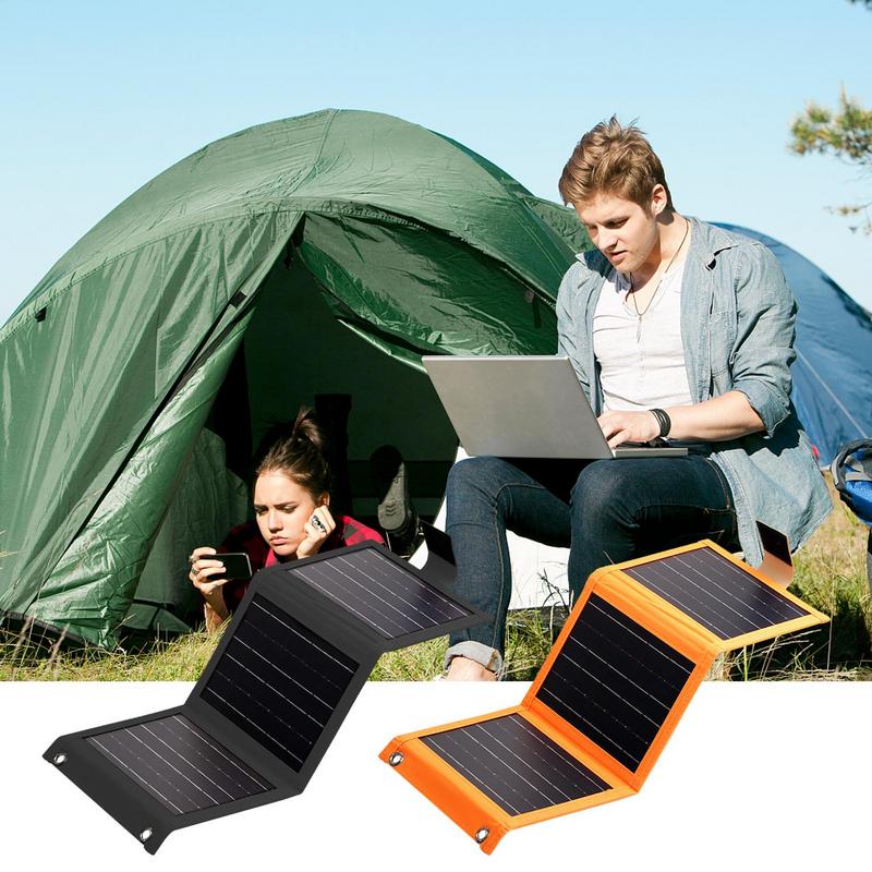 Solar Panel Charger Solar Charger Folding For Camping Travel Camping Charging Device For Smartphones Tablets
