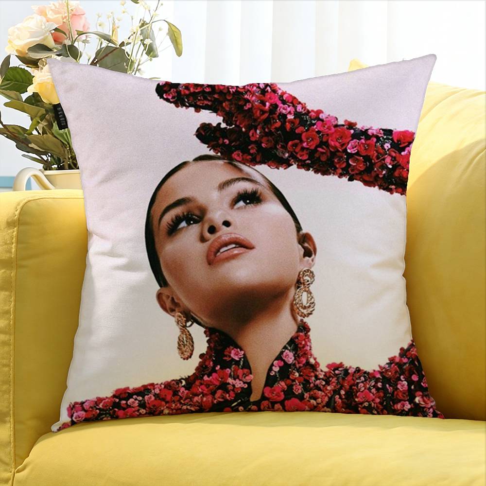 SSelena Gomez Singer Various Sizes Square Pillow Case For Car Home Bedchamber Decor