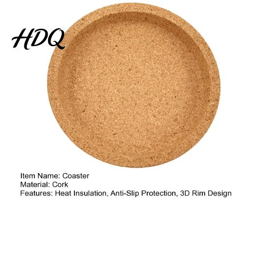 Cork Cup Coaster Coaster Strong Heat Insulation Anti-Slip Performance Absorbent Water Round