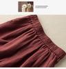 Women's Retro Wide-Leg Cotton Linen Pleated Pants - High Waist, Elastic, Casual and Artistic Summer Wear