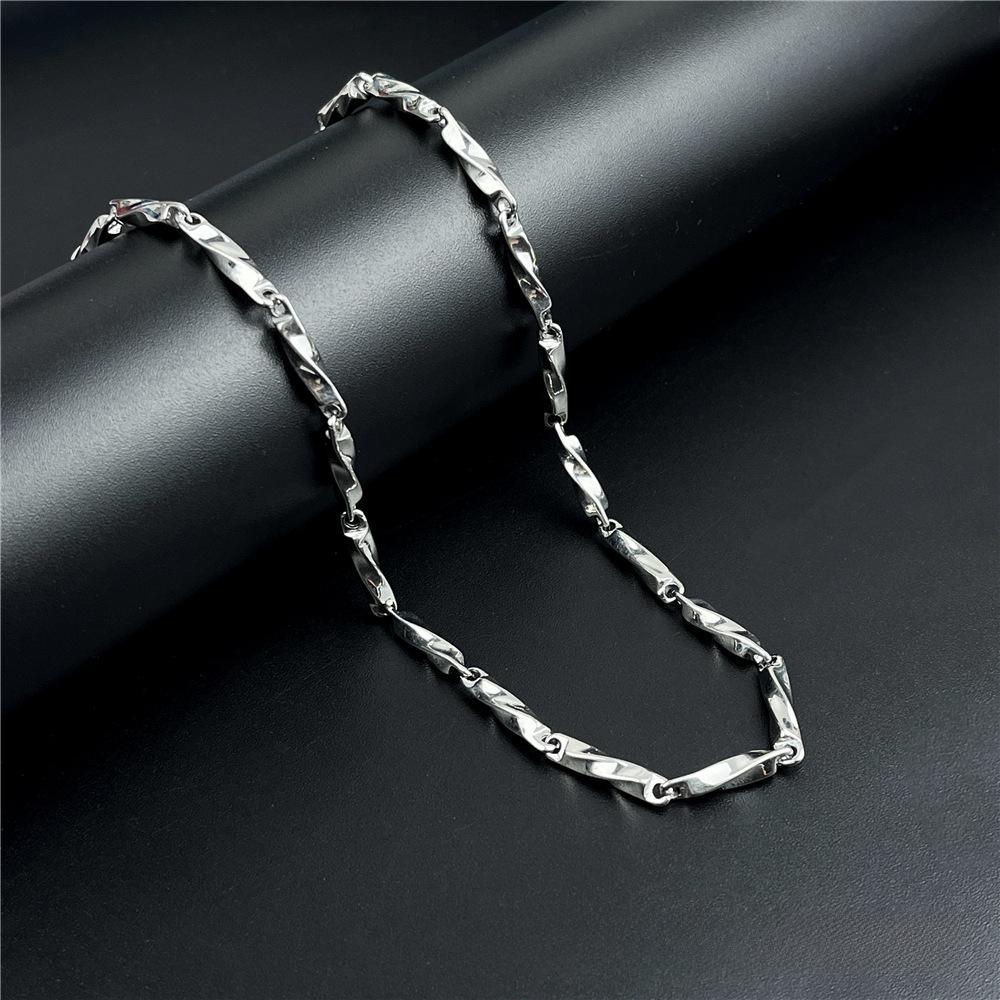 

Унисекс-колье из титановой стали с кубинской цепочкой — стиль хип-хоп, дизайн в виде змеиной кости, универсальная цепочка на ключицу