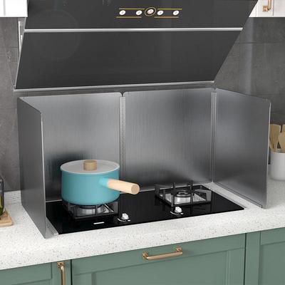 Foldable High-Temperature Oil Splash Guard for Double Burner Stove