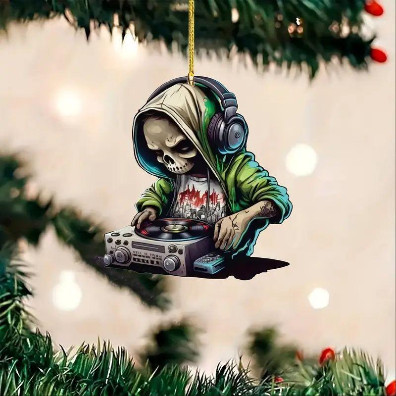 Adorable 2d Acrylic Skull Car Hanging Decoration For Backpack Keychain Gifts And
