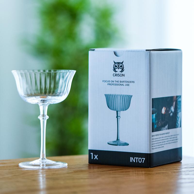 INF07 Crison Stripe Series Cocktail Cup Martini Cup Champagne Cup Crystal Glass Material Handmade