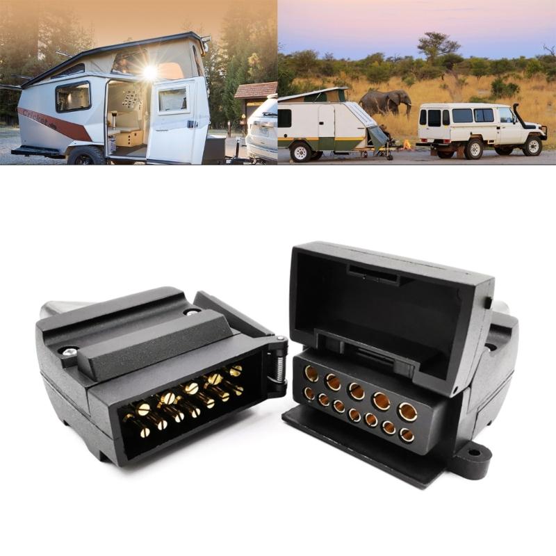 Priză plată pentru remorcă cu 12 pini 12 V 12 pini pentru mufă australiană pentru remorcă Mufă pentru remorcă Masculin Femeie Conector adaptor Mufă plată