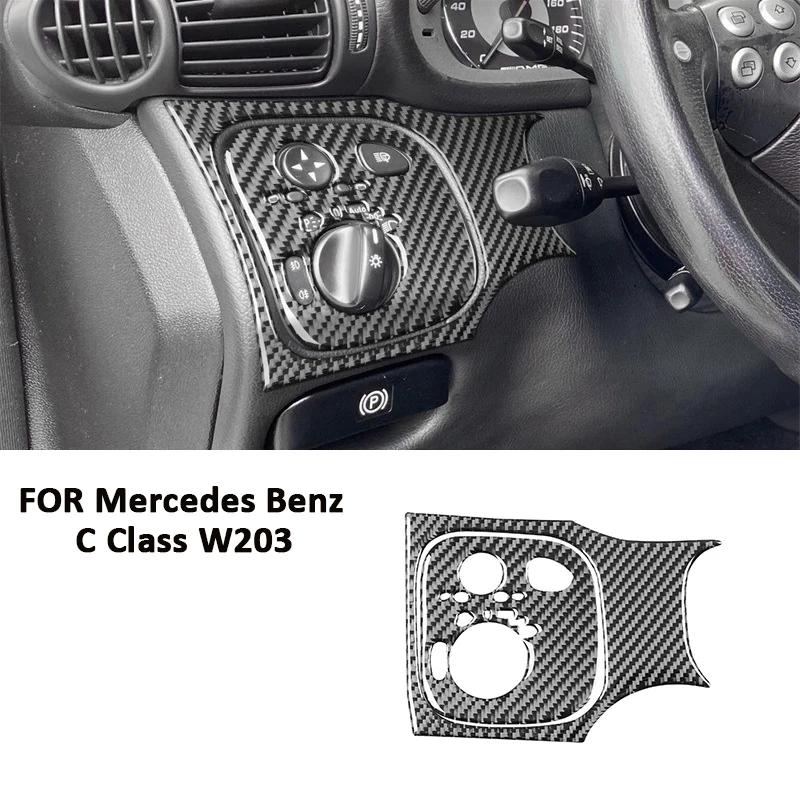 Наклейка-декорация на панель переключателей кнопок регулировки фар из углеродного волокна для Mercedes Benz C-Class W203 2005-2007