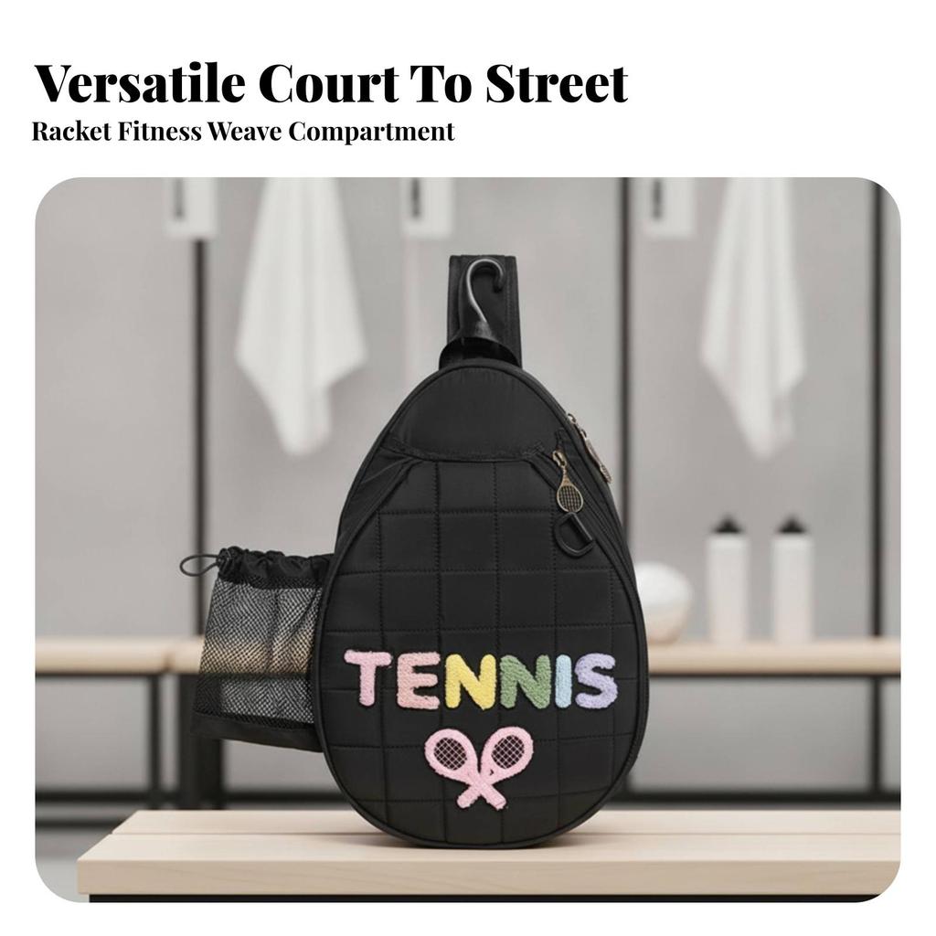 Racket-Inspired Sports Sling Bag Lightweight for Court Sessions, Active Days