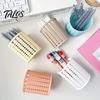 Talos Imitation Rattan Pen Holder, Round Hollow Desk Organizer, Large Capacity Pencil Cup for Pens Pencils Makeup Brushes, Nordic Office Home Decor