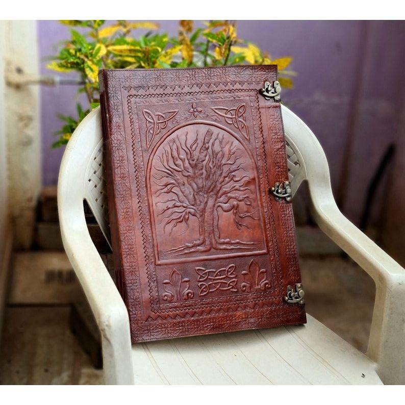 

Кожаный блокнот-журнал, Кожаный альбом для эскизов, Книга для пожеланий на свадьбу, Рождественский подарок, Блокнот в линейку и без линовки. Дневник для художника. 13 x 10 in vintage paper