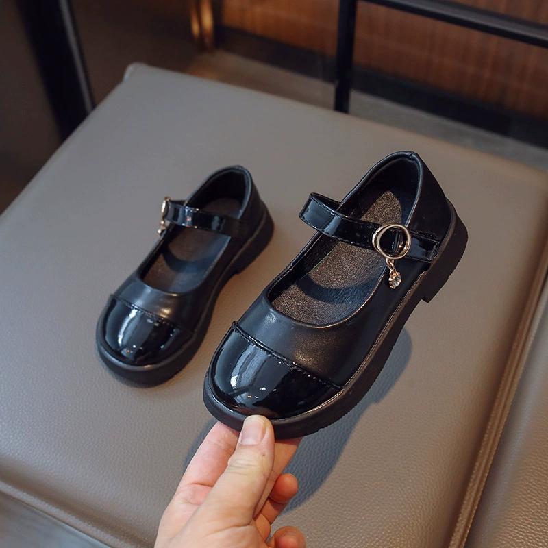 

Girl Little Leather Casual Shoe Black Princess Shoe for Girl Kid Toddler Shoe Girl Baby Girl Shoe 23