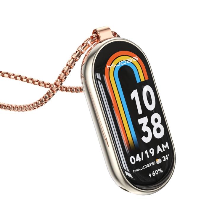 Mijobs Metal Pendant Stainless Steel Watch Necklace