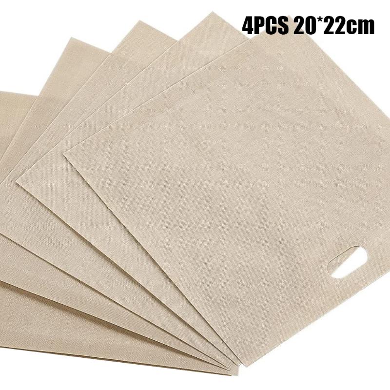 4Pcs/Set Reusable Toaster Bag Non Stick Bread Bag Sandwich Bags Fiberglass Toast Microwave Heating Pastry Tools
