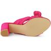 Allegra K Women's Slide Sandals with Chunky Heel and Bow, Hot Pink, Size 25.5cm