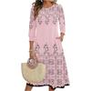 Women's Fashion Pocket Half Sleeve Floral Mid,length Casual Dress
