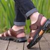 First Layer Cowhide Sandals Men's Leather Cowhide 2025 Summer New Non-slip Beach Shoes Driving Slippers