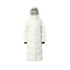 Fila Fitness Fashion Simple Warm Goose Down Windproof Versatile Loose Long Hooded Down Jacket Women Outerwear Starlight-White A61W541904FWT