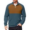 Men's Casual Long-Sleeved Collared Quarter-Zip Sweatshirt