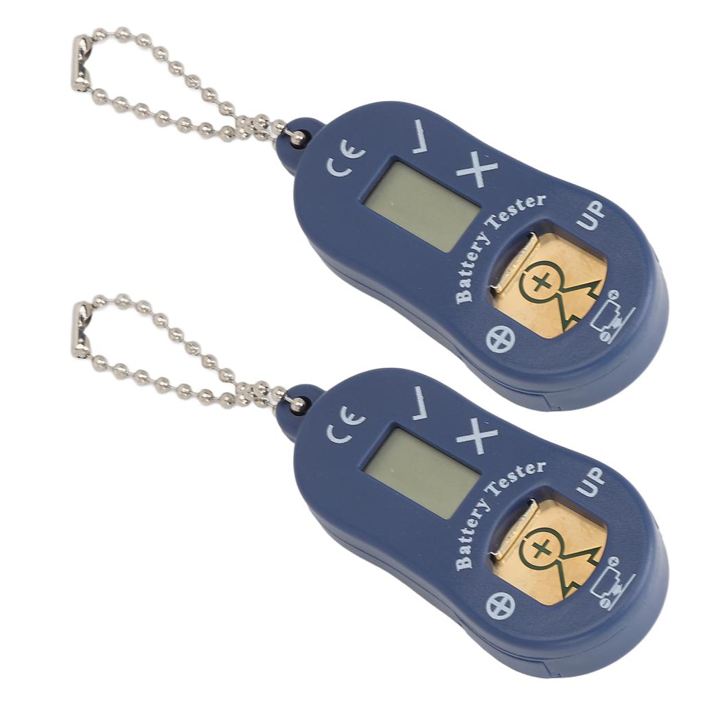 2pcs Sound Aids Battery Tester LCD Display High Accuracy Battery Measuring Meter Blue