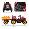 Electric Tractor with Detachable Trailer, for Children 3-6 Years, Remote Control, MP3, Lights