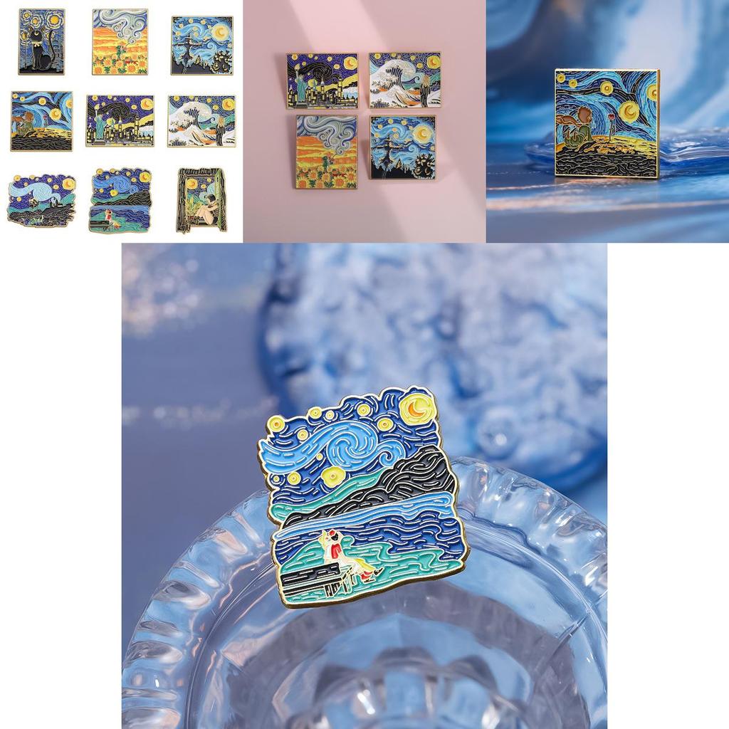 Unique Cartoon Inspired Artistic Brooch With Dreamy Starry Sunflower Design For All