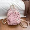 Leichte Umhängetasche Herz Schleife Aufdruck Rucksack Niedlicher Lässiger Rucksack Teenager Mädchen
