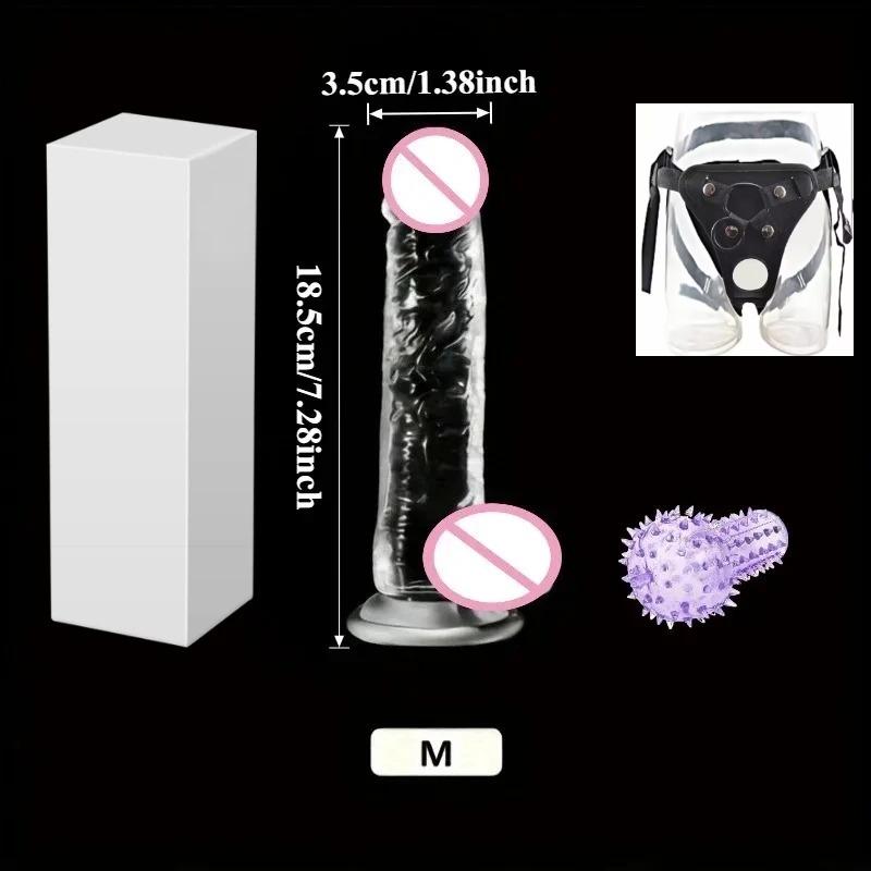 Realistic Black Wear Strap On Anal Plug G-Spot Masturbators Suction Cup Big Penis Butt Plug Long Dick Adult Sex Toy for Women18+