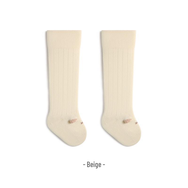 3D Ears Over-the-Knee Newborn Socks - Seamless, Loose Cuff, High-Top Cotton for Spring & Autumn