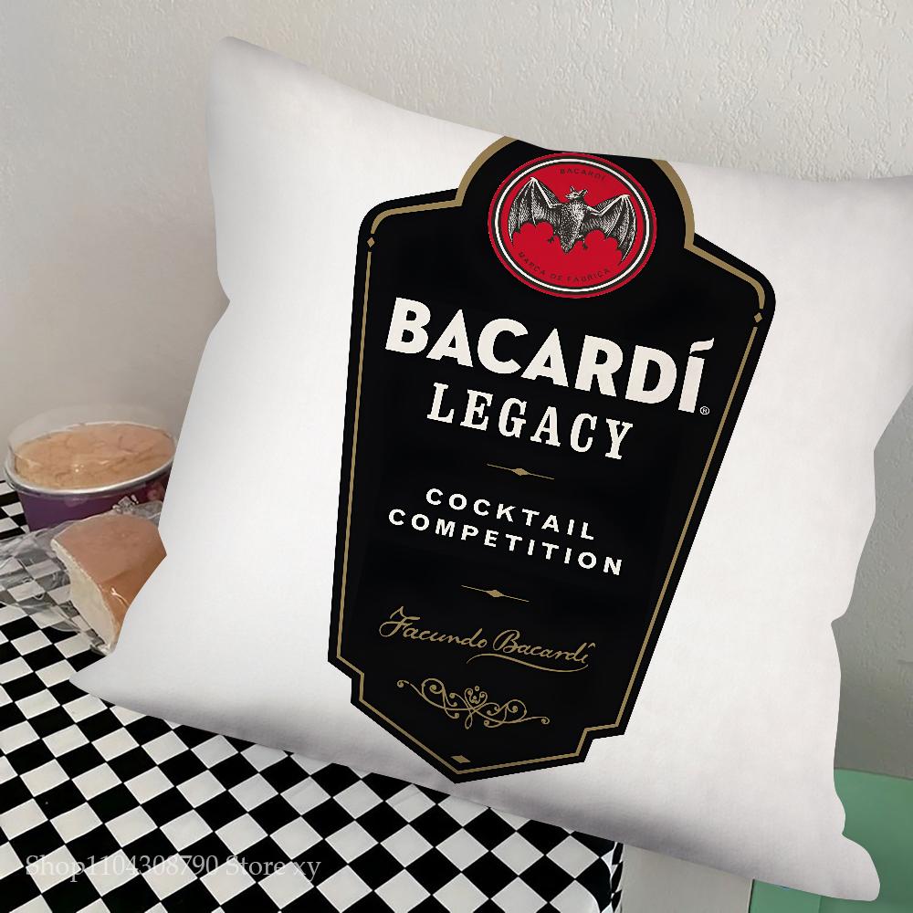 Spirituosen B-Bacardi-i Kissenbezug Quadratisches Kissen Schlafzimmer Sofa Freizeit Komfortkissen Auto Wohnzimmer Heimdekoration