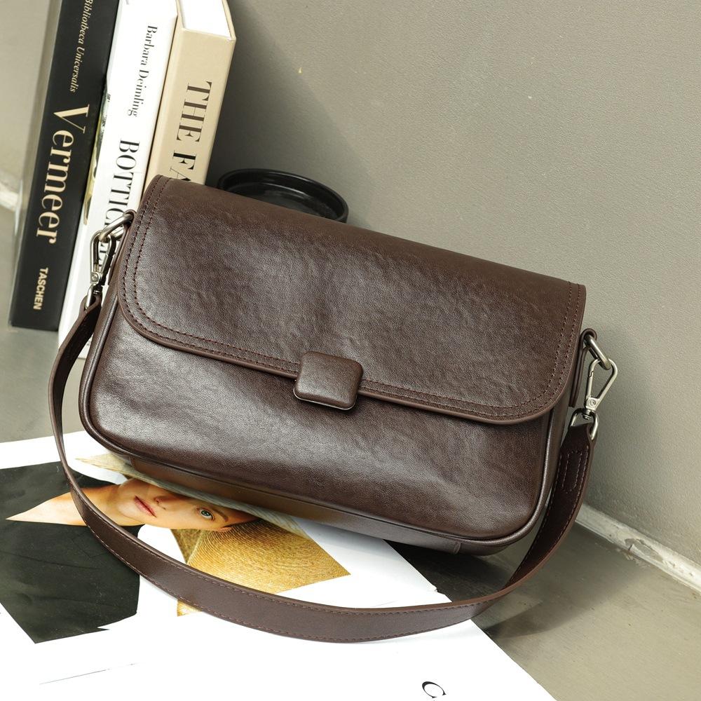 Premium Vegetable-Tanned Leather Crossbody Bag for Women 2026 - Luxury Cvertible Shoulder Clutch & Mini Square Underarm Purse