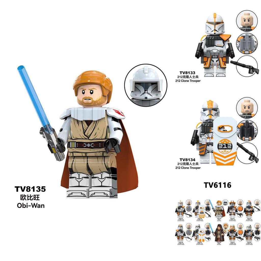 Mattoncini Star Wars Obi Wan e Soldato Clone per Bambini Gioco Educativo