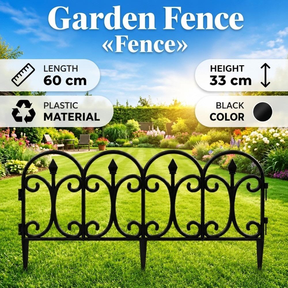 5pcs Waterproof Decorative Garden Fence 23in ×13in Plastic Landscape Barrier Patio Yard