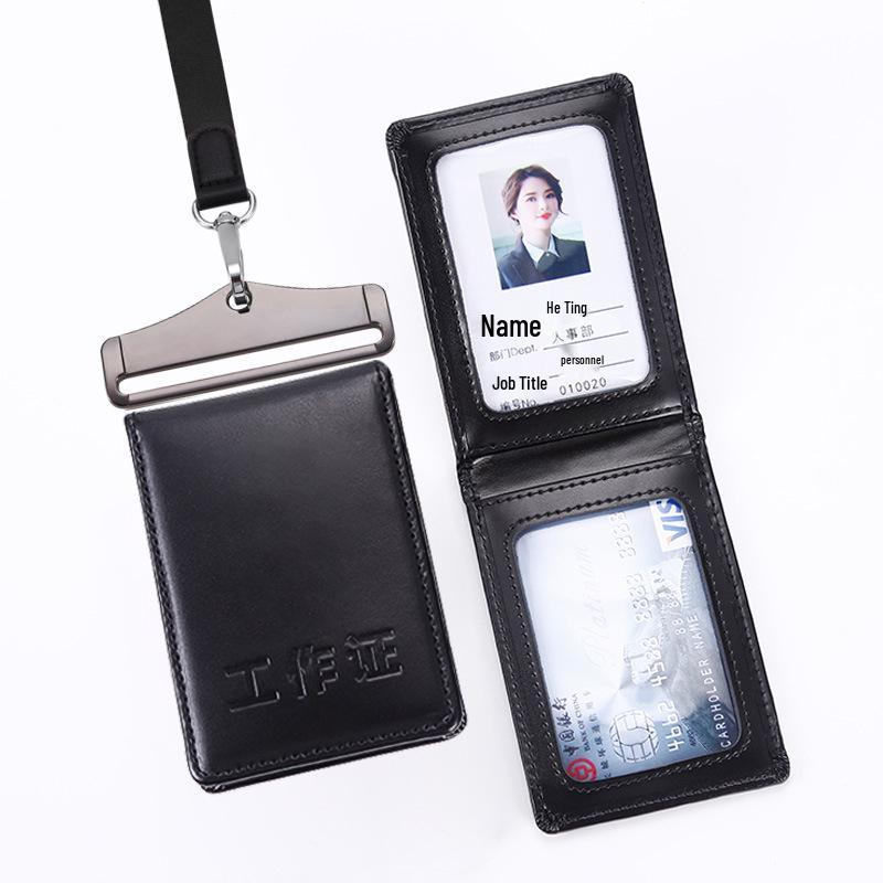 Genuine Leather Magnetic ID Card Holder and Protective Sleeve