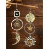 1 Pair Vintage Creative Moon And Sun Long Pendant Earrings, Fashion Ear Jewelry