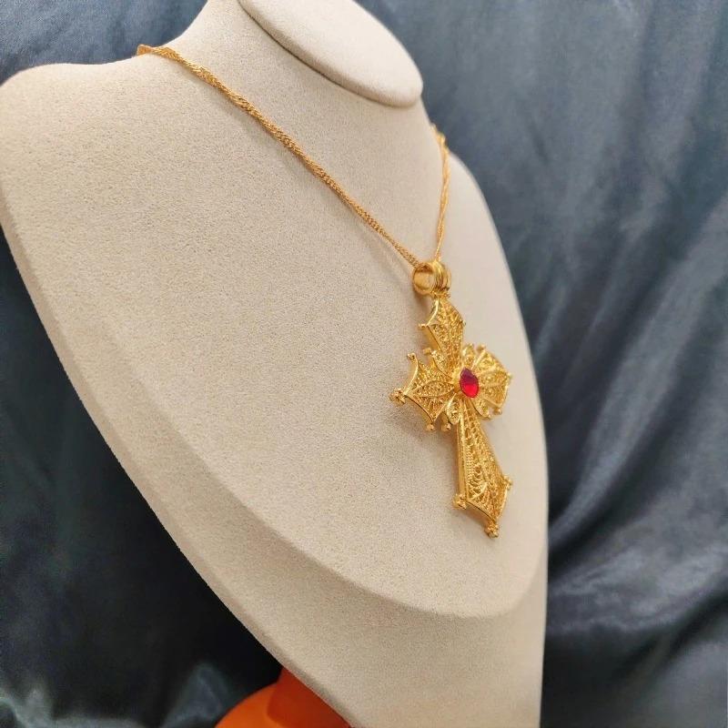 Bestselling Cross Pendant Necklace - 24K Gold Plated Christian Jesus Jewelry for Women, Religious Gift &   Fashion Accessory