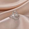 Lucky Four-leaf Clover Rings for Women Stainless Steel Gold Open Finger Rings Jewelry Birthday Gift