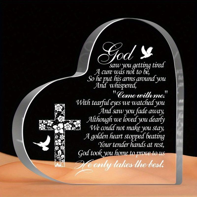 

2D Flat Acrylic Memorial Keepsake Desk Decor Plaque, Sympathy Bereavement Gift, Suitable for Wall Decoration, Porch, Room, Villa, Accents Home, Hallwa 10*10CM