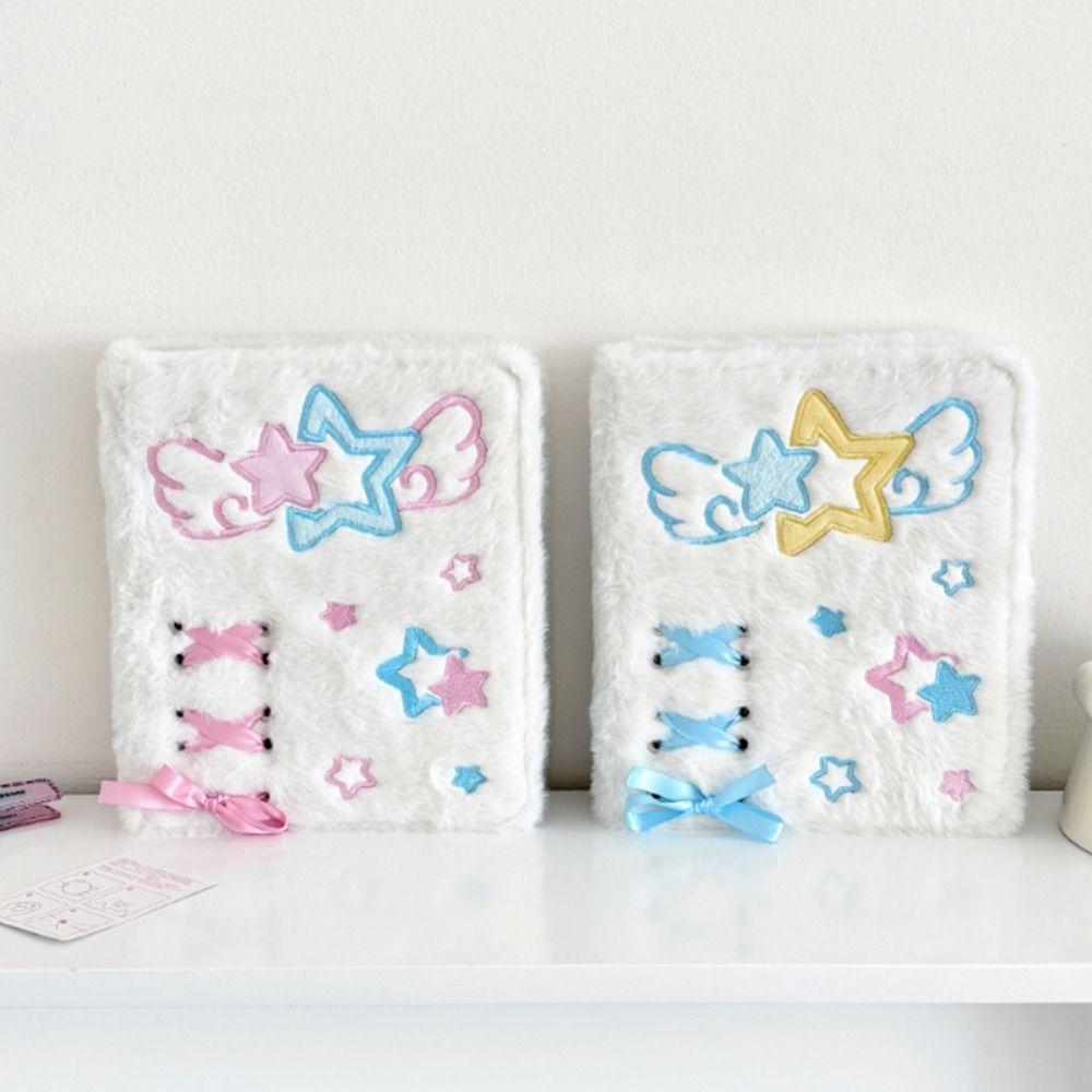 Loose-Leaf Photocard Holder Plush Angel Star Pattern Collect Book  For Kpop Idol Fans