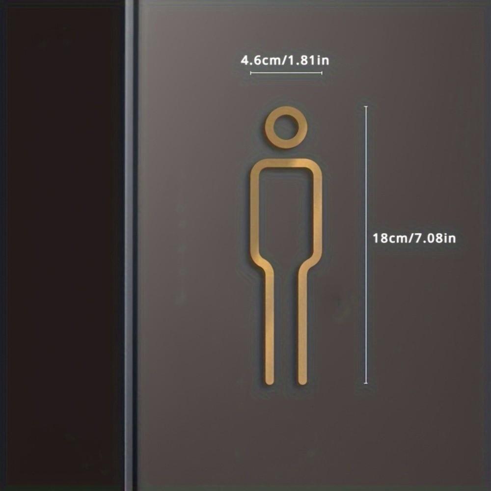 Wash Room Door Toilet Sign Black Gold Color Wc Holder Signage Board Fashion Wall Label Sticker