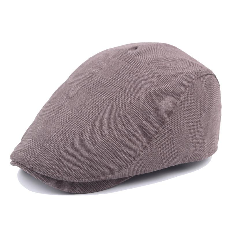 

Мужские клетчатые береты, женские хлопковые кепки, шляпы-форварды, шляпы маляров, горячая распродажа Adjustable темно-коричневого